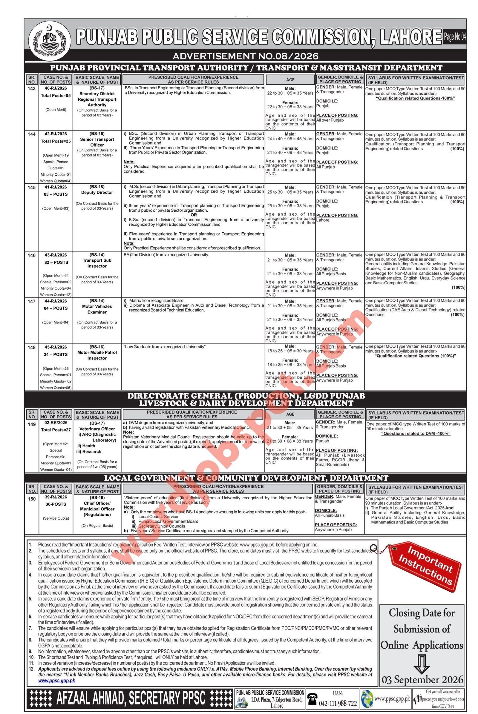PPSC Jobs 2026 Advertisement No 02 - Page 4