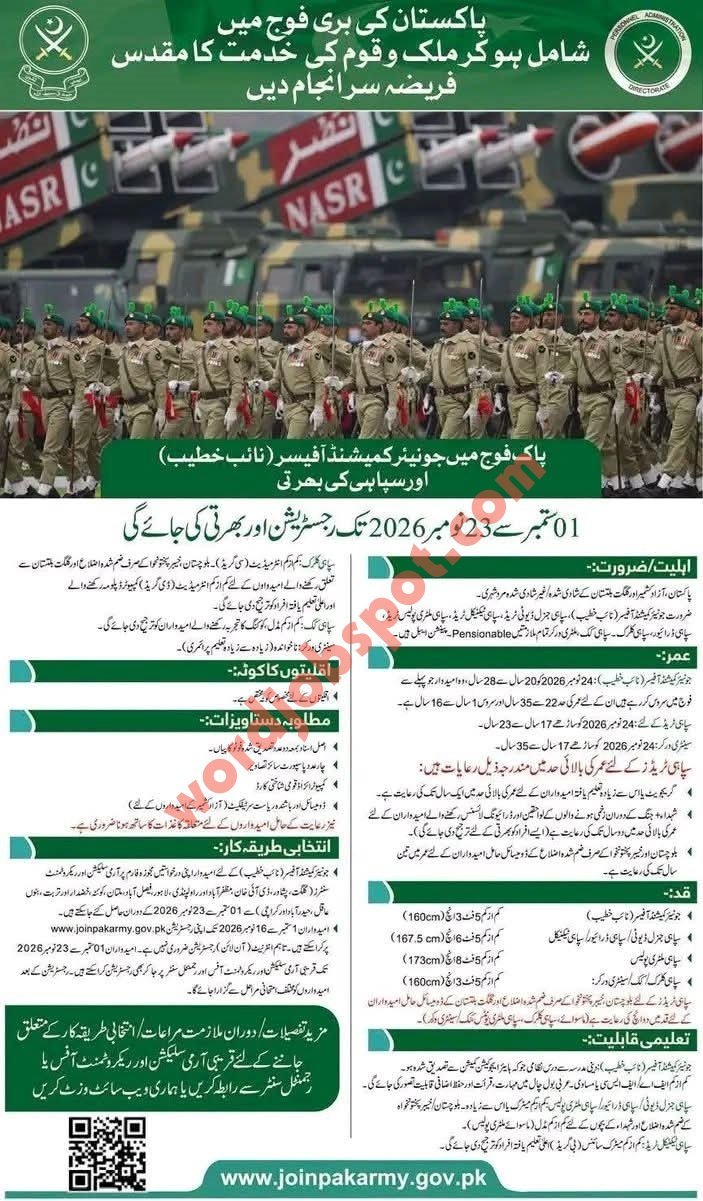 Join Pak Army as Soldier 2026