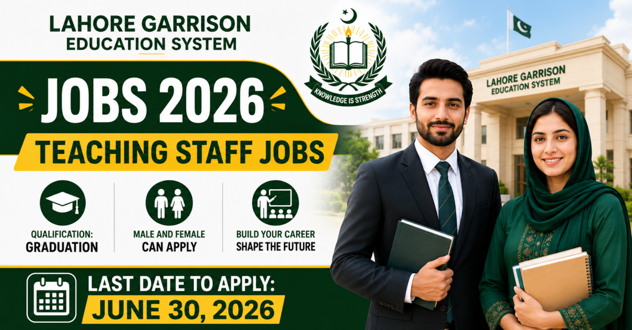 Lahore Garrison Education System Jobs 2026
