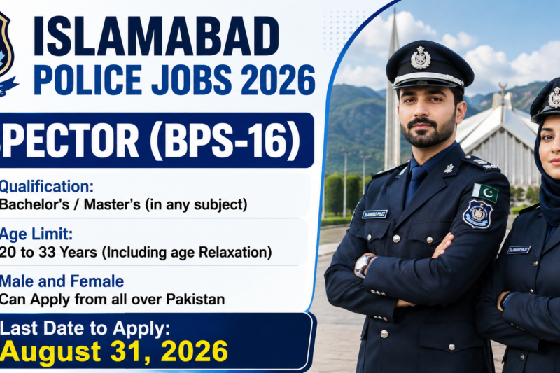Islamabad Police Inspector Jobs 2026 Advertisement Apply Online