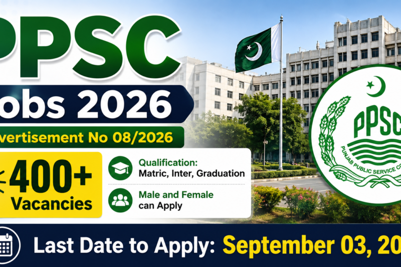 PPSC Jobs 2026 Advertisement 08/2026 Online Apply