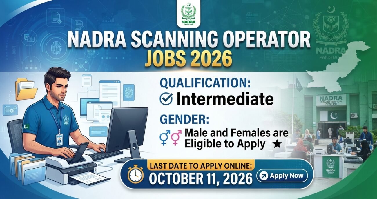 NADRA Scanning Operator Jobs 2026 Online Apply