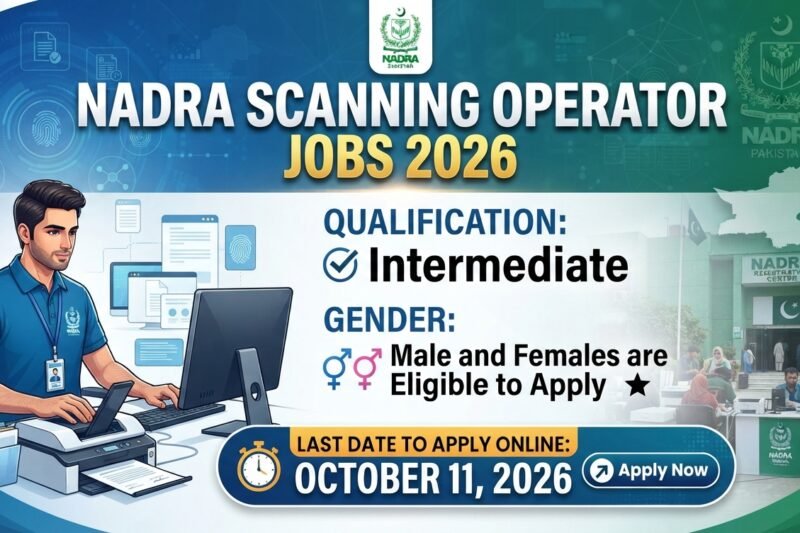 NADRA Scanning Operator Jobs 2026 Online Apply